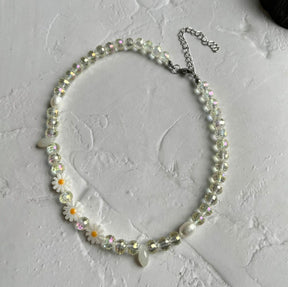 New Trendy Summer Bracelet Shell Crystal Freshwater Pearl Daisy Clavicle Necklace Women